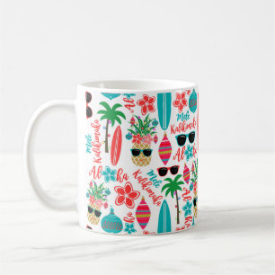 Tropical Beach Hawaiian Pineapple Mele Kalikimaka Coffee Mug
