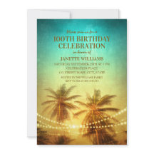 Tropical Beach Hawaiian Themed 100th Birthday
