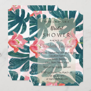 Tropical Beach Hibiskus  Bridal Shower Invitation