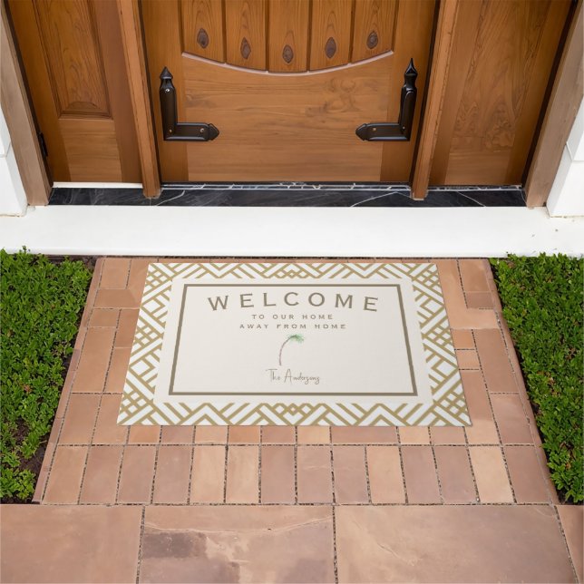 Tropical Beach House Home Away From Home Doormat (Outdoor)