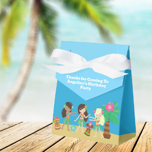 Tropical Beach Hula Dancing Luau Birthday Party Favour Box