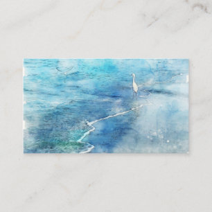 Tropical Beach in Teal Aqua Turquoise Blue Business Card