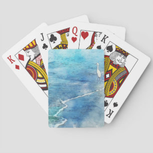 Tropical Beach in Teal Aqua Turquoise Blue Playing Cards