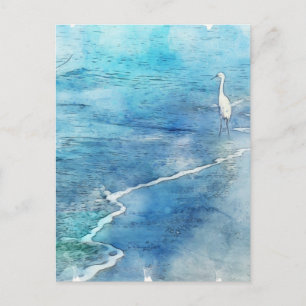 Tropical Beach in Teal Aqua Turquoise Blue Postcard