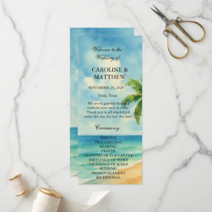 Tropical Beach Island Destination Wedding Programme