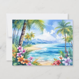 tropical beach island getaway  postcard