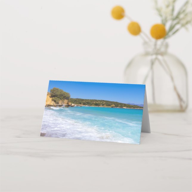 Tropical Beach Island Paradise Photo Place Card (Front)