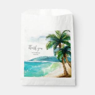 Tropical Beach Lagoon Palm Paradise Wedding Favour Bags