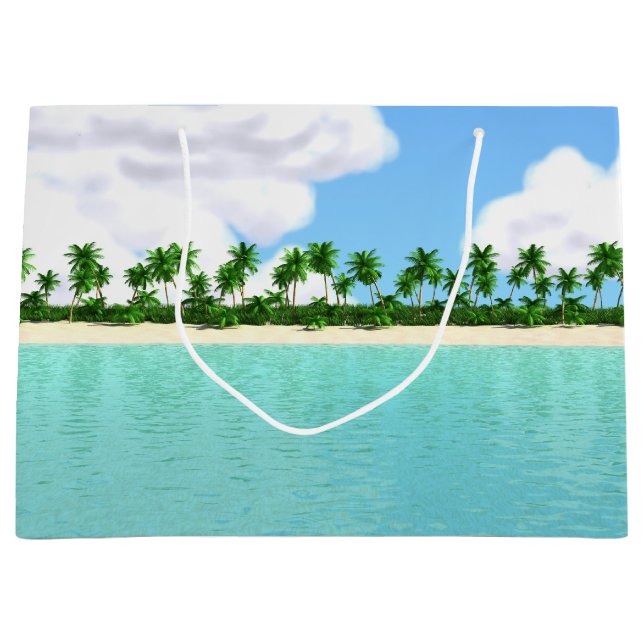 Tropical Beach Large Gift Bag (Front)