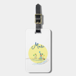 Tropical Beach Luggage Tag