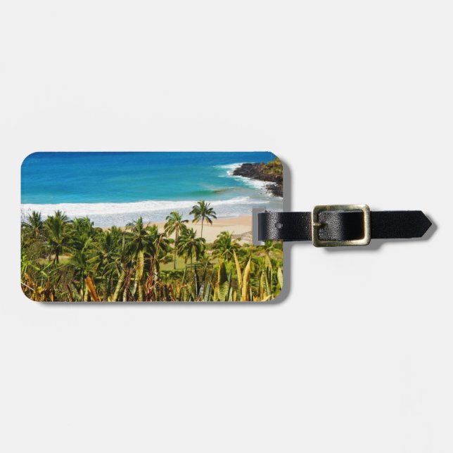 Tropical Beach Luggage Tag (Front Horizontal)