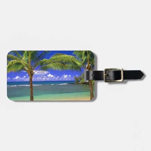 tropical beach luggage tag (Front Horizontal)
