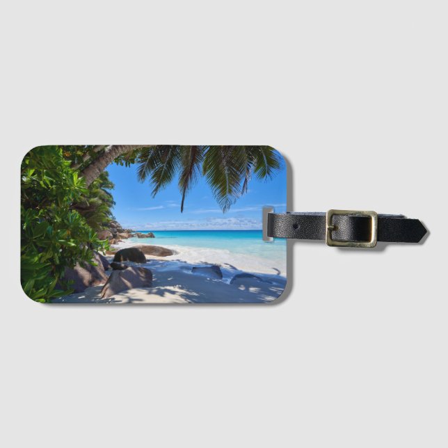 Tropical Beach Luggage Tag (Front Horizontal)