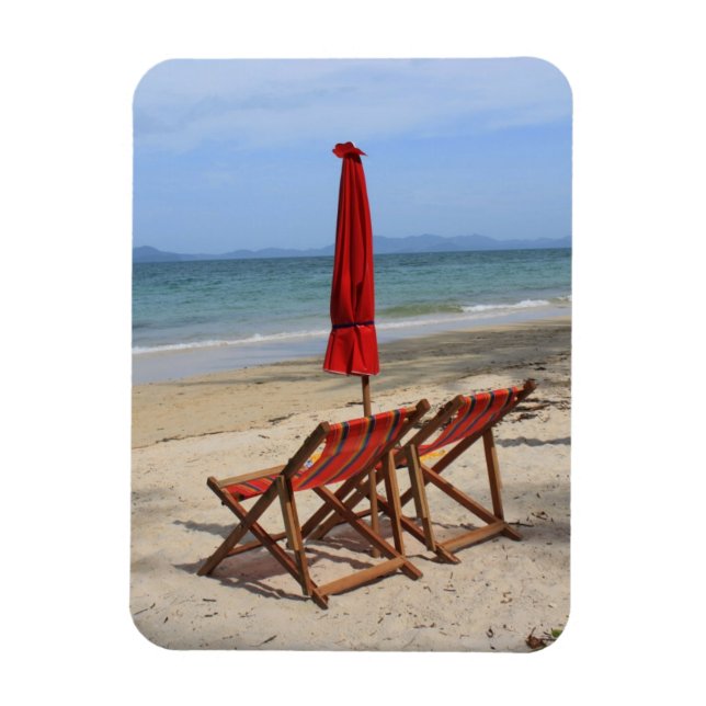 Tropical beach magnet (Vertical)