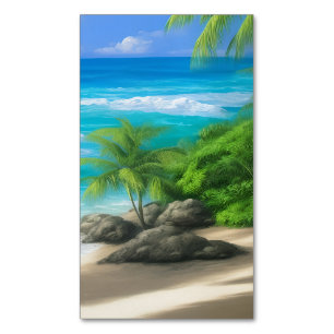 Tropical Beach Magnetic Business Card