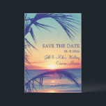 Tropical Beach Mexico Wedding Save the Date<br><div class="desc">Save the dates perfect for your Mexico beach destination wedding. Can be used for any beach location of your choice by changing the text. Use the template to add your details the front and backside of card. Mail to family and friends asking them to save your wedding date.</div>