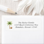 Tropical Beach Modern Christmas Return Address<br><div class="desc">Modern Christmas return address labels featuring a simple and fun design with a palm tree and a coconut drink.</div>