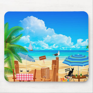 Tropical Beach Mouse Mat