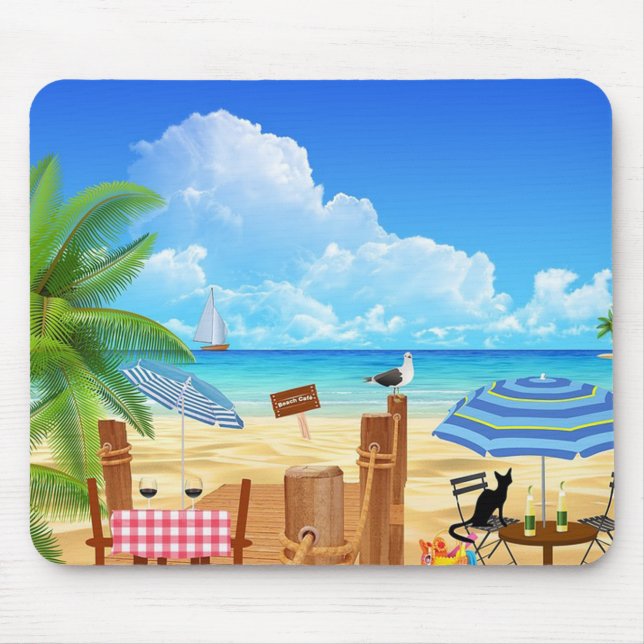 Tropical Beach Mouse Mat (Front)