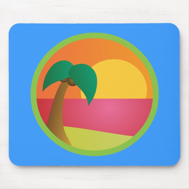 Tropical Beach Mouse Mat (Front)