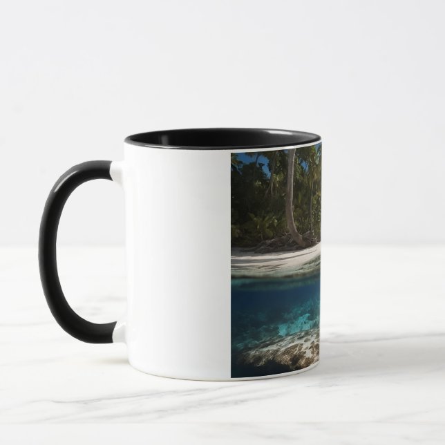 Tropical Beach Mug - Split View Ocean Mug - Above  (Left)