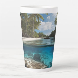 Tropical Beach Mug - Split View Ocean Mug - Above