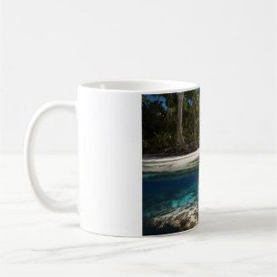 Tropical Beach Mug - Split View Ocean Mug - Above