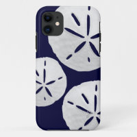 Tropical Beach Navy Blue White Sand Dollars