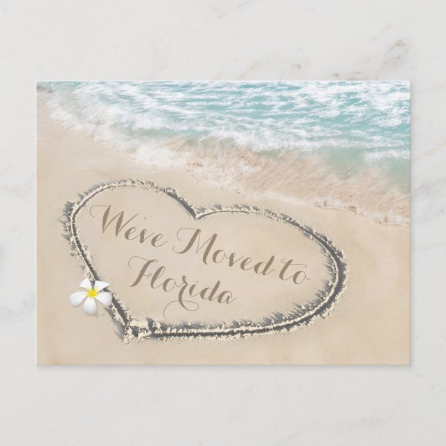 Tropical Beach New Address Moving Announcement (Front)