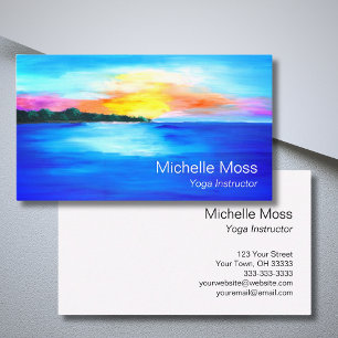 Tropical Beach Ocean Paradise Sunset Business Card
