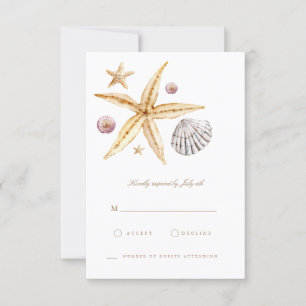 Tropical Beach Ocean Shell RSVP Card