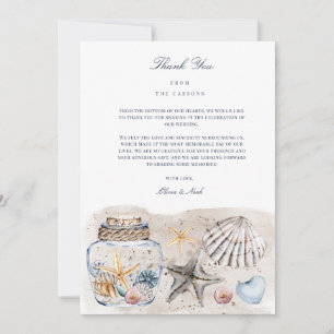 Tropical Beach Ocean Shell Thank You Card