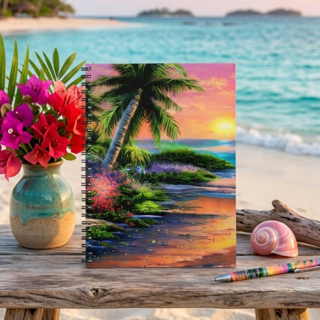 Tropical Beach, Ocean Sunset Notebook (Creator Uploaded)