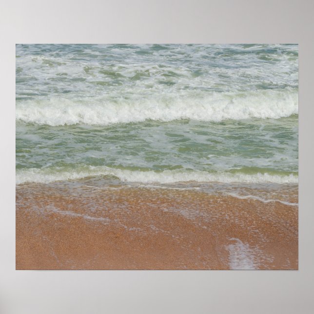 Tropical Beach Ocean Waves Summer Sand Vacation Poster (Front)
