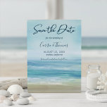 Tropical Beach Ocean Waves Watercolor Save The Date<br><div class="desc">Tropical beach wedding Save the Date card features a watercolor abstract painting of blue and white ocean waves. Perfect for nautical,  destination,  beach,  coastal and summer themed weddings.  Original artwork KL Stock.</div>