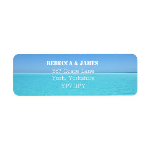 Tropical Beach Ocean Wedding Return Address Label