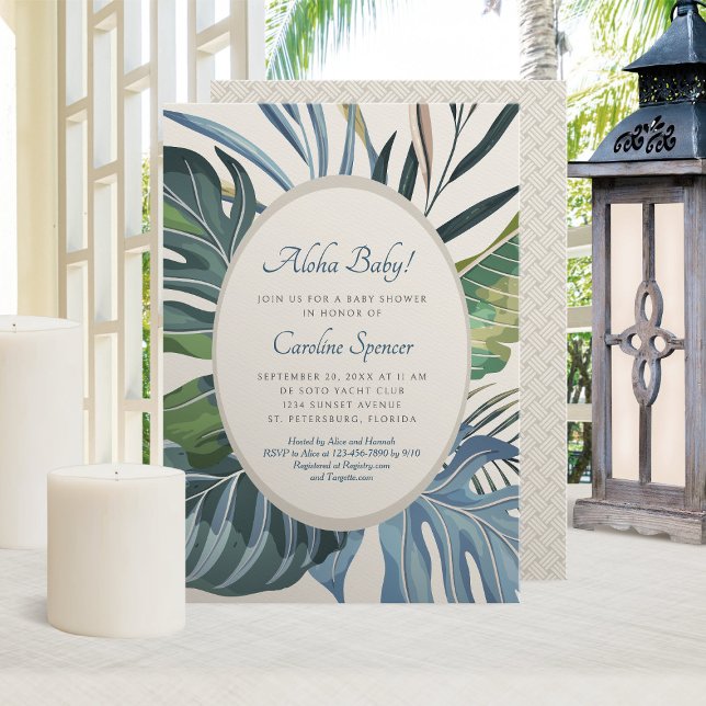 Tropical Beach Palm Baby Shower Invitation (Creator Uploaded)