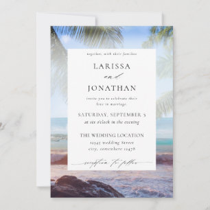 Tropical Beach Palm Destination Wedding 3 Invitation