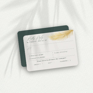 Tropical Beach Palm Green Meal Choice RSVP Card