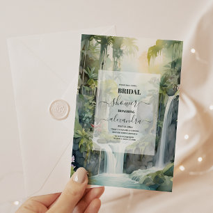 Tropical Beach Palm Leaf Bridal Shower Invitation