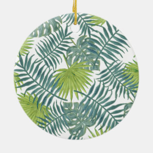 Tropical Beach Palm Leaves Art Graphic Ceramic Tree Decoration