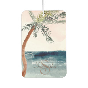 Tropical Beach Palm-Monogram Car Air Freshener