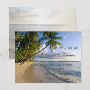 Tropical Beach,Palm Rehearsal Dinner Invitation