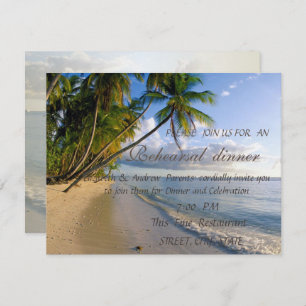 Tropical Beach,Palm Rehearsal Dinner Invitation