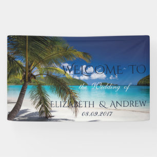 Tropical Beach,Palm,Sand  Wedding Banner