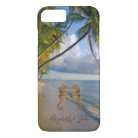 Tropical Beach,Palm,Seahorses-Personalised