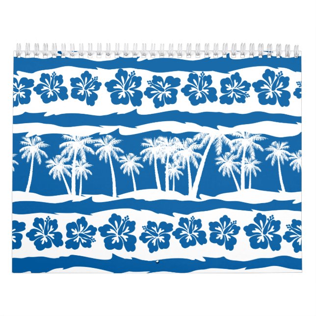Tropical beach palm stripes calendar (Cover)