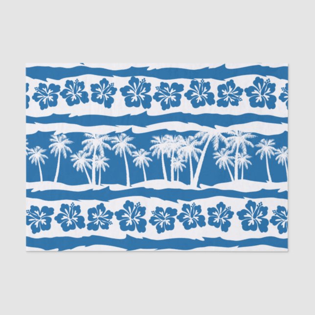 Tropical beach palm stripes tissue paper (Front)