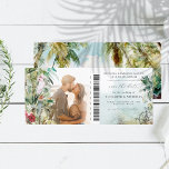 Tropical Beach Palm Tree | Boarding Pass<br><div class="desc">This "boarding pass" photo save the date card features your photo framed by beautiful palm trees and soft beach background. These professionally designed cards are quickly customisable. No matter what time of year, we can pretend we’re on a tropical island lush tropical greenery! While this palette emanates a tropical feel,...</div>