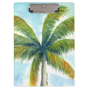 Tropical Beach palm tree on a sunny day Clipboard